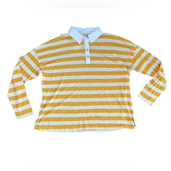 NWT Style & Co. Women's Striped Rugby Shirt in Oatmeal Size XXL - Picture 2 of 6